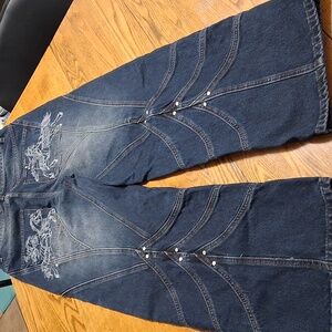 VESCARTES Jeans Mens MEDIUM BLUE Preowned WIDE LEGS Denim Horse